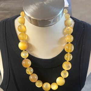 Elegant Yellow Beaded Necklace